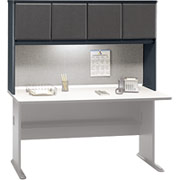 Bush Cubix Fully Assembled 60" Hutch, White Spectrum/Slate Gray