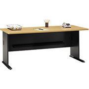 Bush Cubix Fully Assembled 72" Desk, Beech/Slate Gray