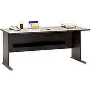 Bush Cubix Fully Assembled 72" Desk, Dove Gray/Medium Taupe