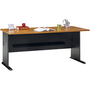 Bush Cubix Fully Assembled 72" Desk, Natural Cherry/Slate Gray