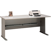 Bush Cubix Fully Assembled 72" Desk, White Spectrum/Pewter