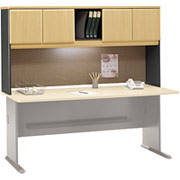 Bush Cubix Fully Assembled 72" Hutch, Beech/Slate Gray