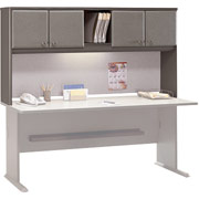 Bush Cubix Fully Assembled 72" Hutch, Dove Gray/Medium Taupe