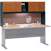 Bush Cubix Fully Assembled 72" Hutch, Natural Cherry/Slate Gray