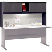 Bush Cubix Fully Assembled 72" Hutch, White Spectrum/Slate Gray