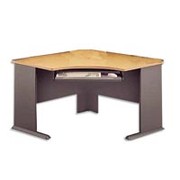 Bush Cubix Fully Assembled Corner Desk, Beech/Slate Gray