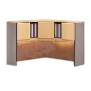 Bush Cubix Fully Assembled Corner Hutch,  Beech/Slate Gray