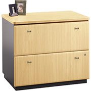 Bush Cubix Fully Assembled Lateral File Cabinet, Beech/Slate Gray