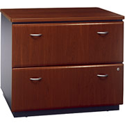 Bush Cubix Fully Assembled Lateral File Cabinet, Hansen Cherry/Galaxy