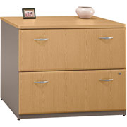 Bush Cubix Fully Assembled Lateral File Cabinet, Light Oak/Sage