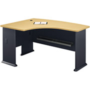 Bush Cubix Fully Assembled Left L-Bow Front Desk,  Beech/Slate Gray