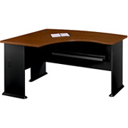 Bush Cubix Fully Assembled Left L-Bow Front Desk, Hansen Cherry/Galaxy