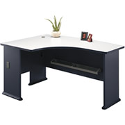 Bush Cubix Fully Assembled Left L-Bow Front Desk, White Spectrum/Slate Gray