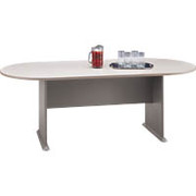 Bush Cubix Fully Assembled Oval Conference Table, Dove Gray/Medium Taupe