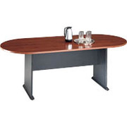 Bush Cubix Fully Assembled Oval Conference Table, Hansen Cherry/Galaxy