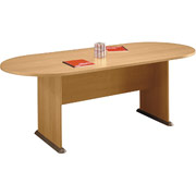 Bush Cubix Fully Assembled Oval Conference Table, Light Oak/Sage
