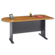 Bush Cubix Fully Assembled Peninsula, Natural Cherry/Slate Gray