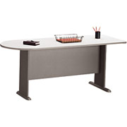 Bush Cubix Fully Assembled Peninsula,  White Spectrum/Pewter