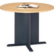 Bush Cubix Fully Assembled Round Conference Table, Beech/Slate Gray