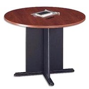 Bush Cubix Fully Assembled Round Conference Table, Hansen Cherry/Galaxy