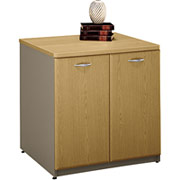 Bush Cubix Fully Assembled Storage Cabinet, Light Oak/Sage