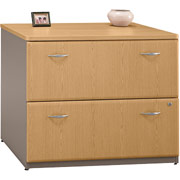 Bush Cubix Lateral File Cabinet, Light Oak/Sage