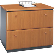 Bush Cubix Lateral File Cabinet, Natural Cherry/Slate Gray