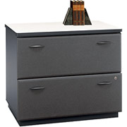 Bush Cubix Lateral File Cabinet, White Spectrum/Slate Gray