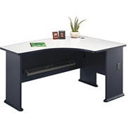 Bush Cubix Right L-Bow Front Desk, White Spectrum/Slate Gray