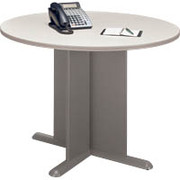 Bush Cubix Round Conference Table, Dove Gray/Medium Taupe