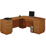 Bush Milano 72" Left L-Desk, Golden Anigre