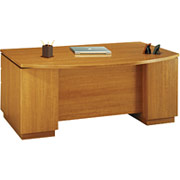 Bush Milano Bow-Front Desk, Golden Anigre