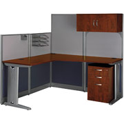 Bush Office-in-an-Hour L-Workstation with Panels and Storage
