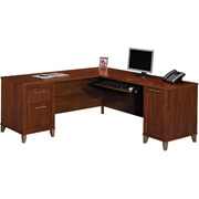 Bush Somerset 60" Compact L-Desk, Hansen Cherry Finish
