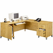 Bush Somerset 71" L-Desk, Maple Cross Finish, Box 1 of 2