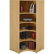Bush Universal Wall Corner Bookcase, Light Oak-Fully Assembled