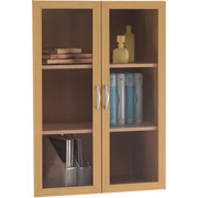 Bush Universal Wall Glass Door Pack, Light Oak, Fully Assembled