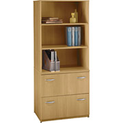 Bush Universal Wall Lateral File Storage, Light Oak, Fully Assembled