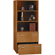 Bush Universal Wall Lateral File Storage, Natural Cherry, Fully Assembled