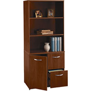Bush Universal Wall Storage Cabinet, Hansen Cherry, Fully Assembled