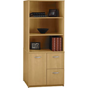 Bush Universal Wall Storage Cabinet, Light Oak-Fully Assembled