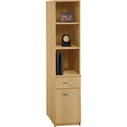 Bush Universal Wall Storage Tower, Light Oak, Fully Assembled