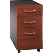 Bush Westfield 3-Drawer Mobile Vertical File, Hansen Cherry/Graphite Gray