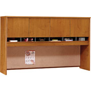 Bush Westfield 72" 4-Door Hutch, Natural Cherry/Graphite Gray