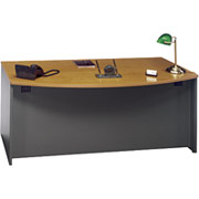 Bush Westfield Bow Front Desk, Natural Cherry/Graphite Gray