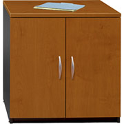 Bush Westfield Fully Assembled 30" Storage Cabinet, Auburn Maple/Graphite Gray