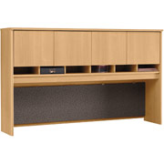 Bush Westfield Fully Assembled 72" 4-Door Hutch, Light Oak