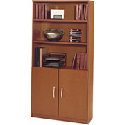 Bush Westfield Fully Assembled Bookcase Half-Height Door Kit, Auburn Maple/Graphite Gray