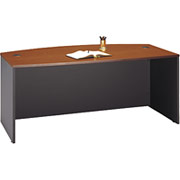 Bush Westfield Fully Assembled Bow-Front Desk, Auburn Maple/Graphite Gray