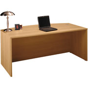 Bush Westfield Fully Assembled Bow-Front Desk, Light Oak
